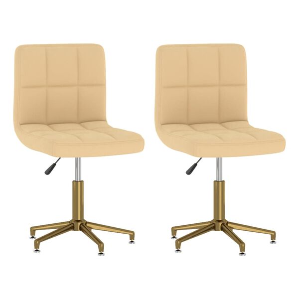 vidaXL Esszimmerst&uuml;hle 2 Stk. Drehbar Creme Samt