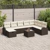 vidaXL Sofa Set mit Kissen 9 pcs Braun und Creme Poly-Rattan