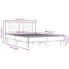 vidaXL Bettgestell Grau Sonoma 140x200 cm Holzwerkstoff und Metall