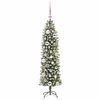 vidaXL K&uuml;nstlicher schlanker Weihnachtsbaum Gr&uuml;n und Wei&szlig; 120 cm