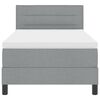 vidaXL Boxspringbett mit Matratze Hellgrau 90 x 190 cm Stoff