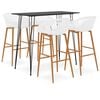 vidaXL 5-tlg. Bar-Set Schwarz und Wei&szlig;