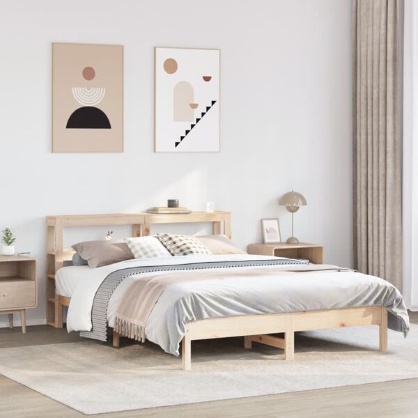 vidaXL Massivholzbett ohne Matratze 140x190 cm Kiefernholz