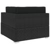vidaXL Modular-Sofa-Eckteil 1 Stk. + Auflagen Poly Rattan Schwarz