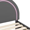 vidaXL Kinderbettgestell mit Kopfteil Hellgrau 90 x 190 cm PU