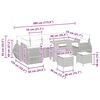 vidaXL Garten-Sofa-Set mit Kissen 10 pcs Schwarz und Creme