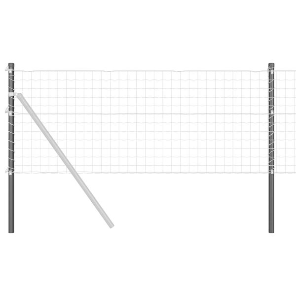 vidaXL Zaunpfosten 12 pcs Grau 60 cm Pulverbeschichteter Stahl