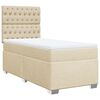 vidaXL Boxspringbett mit Matratze Creme 90x200 cm Stoff