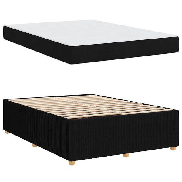 vidaXL Bettrahmen mit Matratze Schwarz 160 x 200 cm Stoff