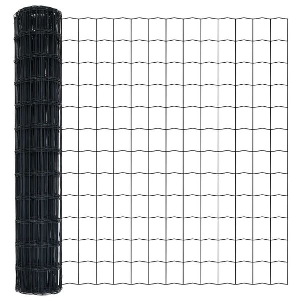 vidaXL Eurozaun Grau 1,2 x 10 m PVC-beschichtetes Eisen