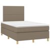 vidaXL Boxspringbett mit Matratze Taupe 120x200 cm Stoff