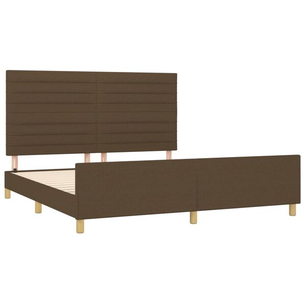 vidaXL Bettgestell ohne Matratze Dunkelbraun 180x200 cm Stoff
