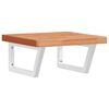 vidaXL Waschbeckenregal Wandmontage Stahl und Massivholz Buche