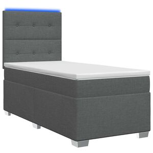 vidaXL Boxspringbett mit Matratze Dunkelgrau 80 x 200 cm Stoff
