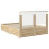 vidaXL Bettrahmen mit Kopfteil Sonoma-Eiche 135 x 190 cm Holzwerkstoff