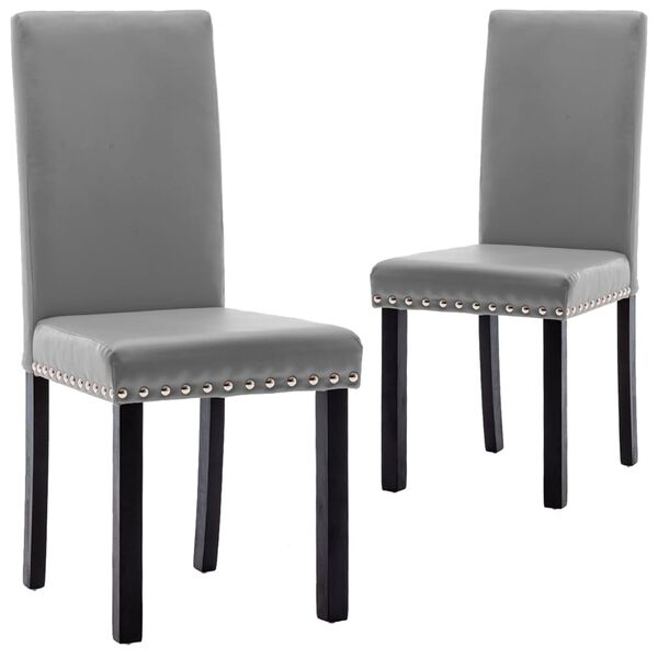 vidaXL Esszimmerst&uuml;hle 2 Stk. Grau PVC