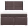 vidaXL Boxspringbett mit Matratze Dunkelbraun 140x200 cm Stoff