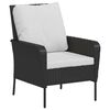 vidaXL Gartenstuhl mit Fu&szlig;hocker Schwarz Poly Rattan