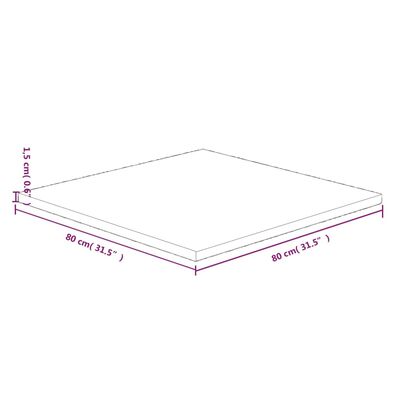 vidaXL Tischplatte Quadratisch Dunkelbraun 80x80x1,5cm Eiche Behandelt