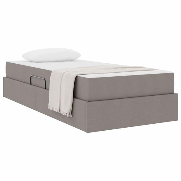 vidaXL Aufbewahrungsbett mit Matratze Taupe 100 x 200 cm Polyester