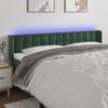 vidaXL LED Kopfteil Dunkelgr&uuml;n 163x16x78/88 cm Samt