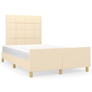 vidaXL Bettgestell ohne Matratze Creme 120x200 cm Stoff