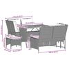 vidaXL 5-tlg. Garten-Sofagarnitur mit Kissen Grau Poly Rattan