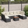 vidaXL Gartensofa-set mit Speicher 8 pcs Schwarz und Creme Poly-Rattan