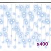 vidaXL Lichtervorhang LED Eiszapfen 10 m 400 LED Kaltwei&szlig; 8 Funktionen