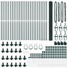 vidaXL Zaunpfosten Gr&uuml;n 50 x 1,4 m (12 x 12 mm Netz) Stahl und PVC