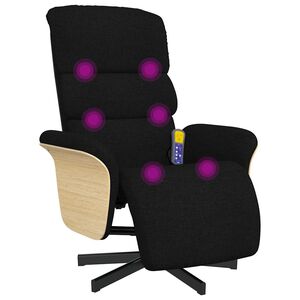 vidaXL Massagesessel mit Fu&szlig;teil Schwarz Stoff
