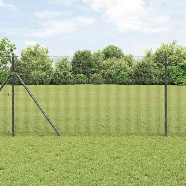 vidaXL Geschwei&szlig;ter Drahtzaun Grau 1,4 x 10 m