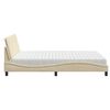 vidaXL Bett mit Matratze "Hanko" Creme 160x200 cm Stoff