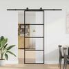 vidaXL Schiebet&uuml;r mit Beschlag 76x205 cm ESG-Glas & Aluminium