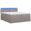 vidaXL Boxspringbett mit Matratze Taupe 200 x 200 cm Stoff