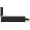 vidaXL Boxspringbett mit Matratze Schwarz 100 x 200 cm Stoff