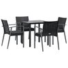 vidaXL 5-tlg. Garten-Essgruppe mit Kissen Poly Rattan und Stahl