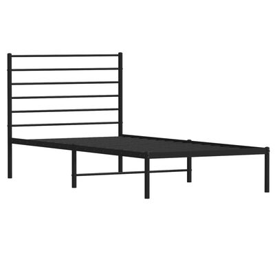 vidaXL Bettgestell mit Kopfteil Metall Schwarz 107x203 cm