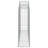 vidaXL Gabionen mit Hochbogen 2 Stk. 200x30x100/120cm Verzinktes Eisen