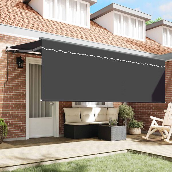 vidaXL Einziehbare Markise Anthrazit 400 x 200 cm Stoff