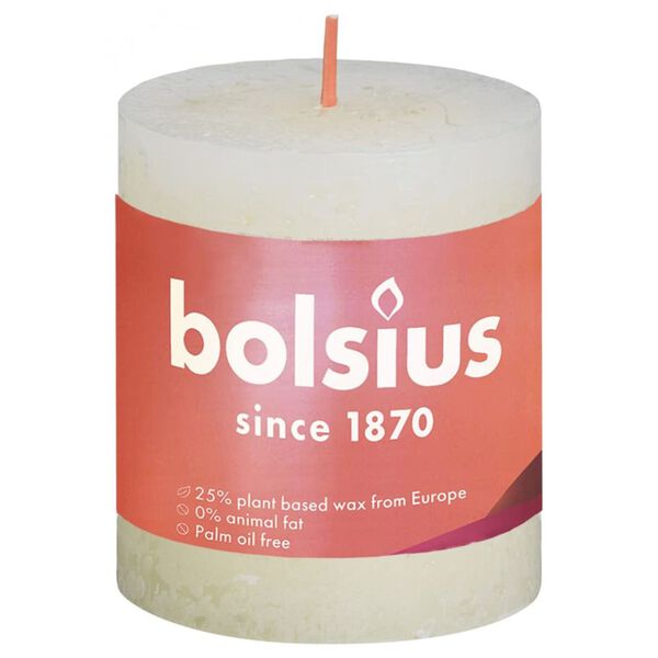 Bolsius Rustikale Stumpenkerzen Shine 4 Stk. 80x68 mm Perlenwei&szlig;