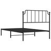 vidaXL Bettgestell mit Kopfteil Metall Schwarz 107x203 cm