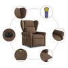 vidaXL Massagesessel Elektrisch Braun Stoff
