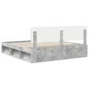 vidaXL Bettrahmen mit Kopfteil Beton 200 x 200 cm Massives Kiefernholz