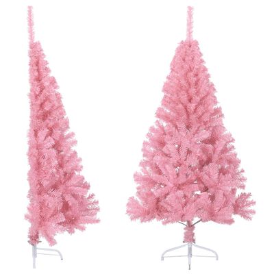 vidaXL Künstlicher Halb-Weihnachtsbaum mit Ständer Rosa 120 cm PVC