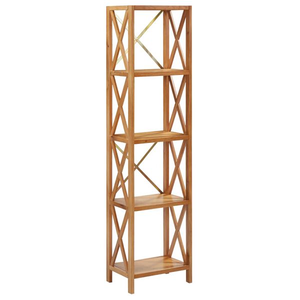vidaXL Regal mit 5 B&ouml;den 40x30x163,5 cm Massivholz Eiche