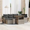 vidaXL Garten-Sofa-Set mit Speicher 7 pcs Grau Poly Rattan