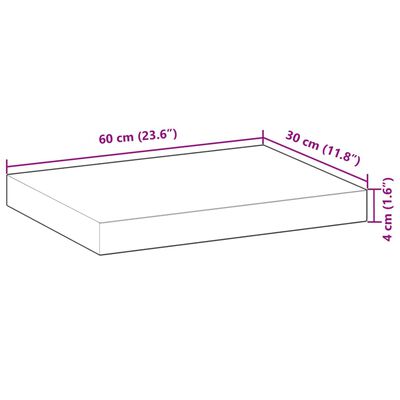 vidaXL Schweberegale 3 Stk. 60x30x4 cm Massivholz Akazie Ölbehandelt