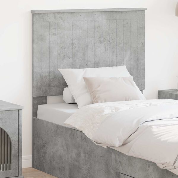 vidaXL Kopfteil mit Kopfteil Beton Grau 80 cm Holzwerkstoff