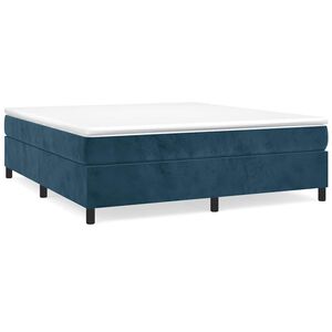 vidaXL Boxspringbett mit Matratze Dunkelblau 160x200 cm Samt
